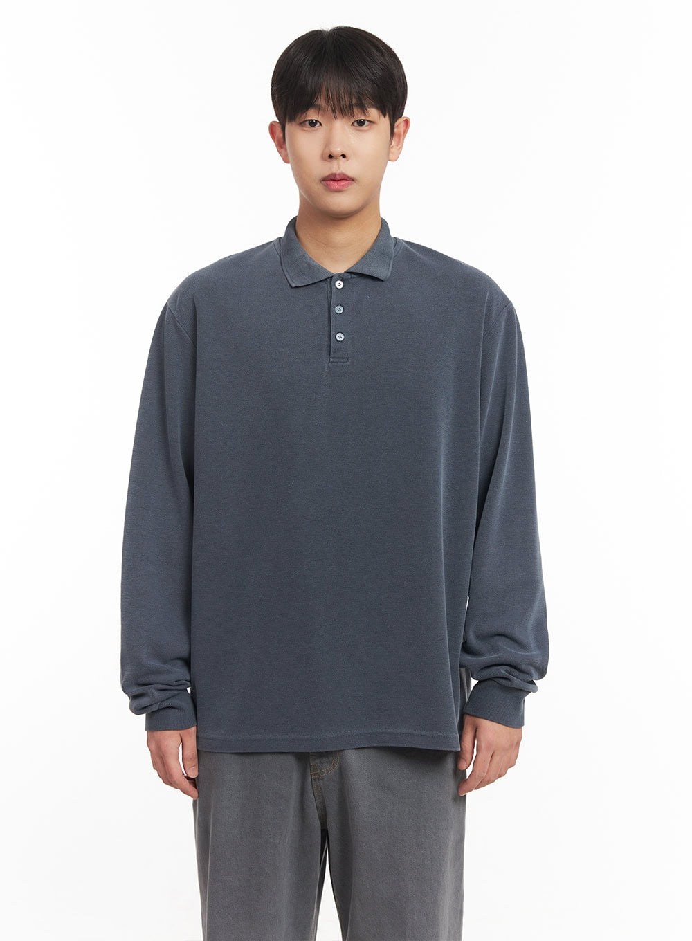 Men's Washed Cotton Collared T-Shirt IM527