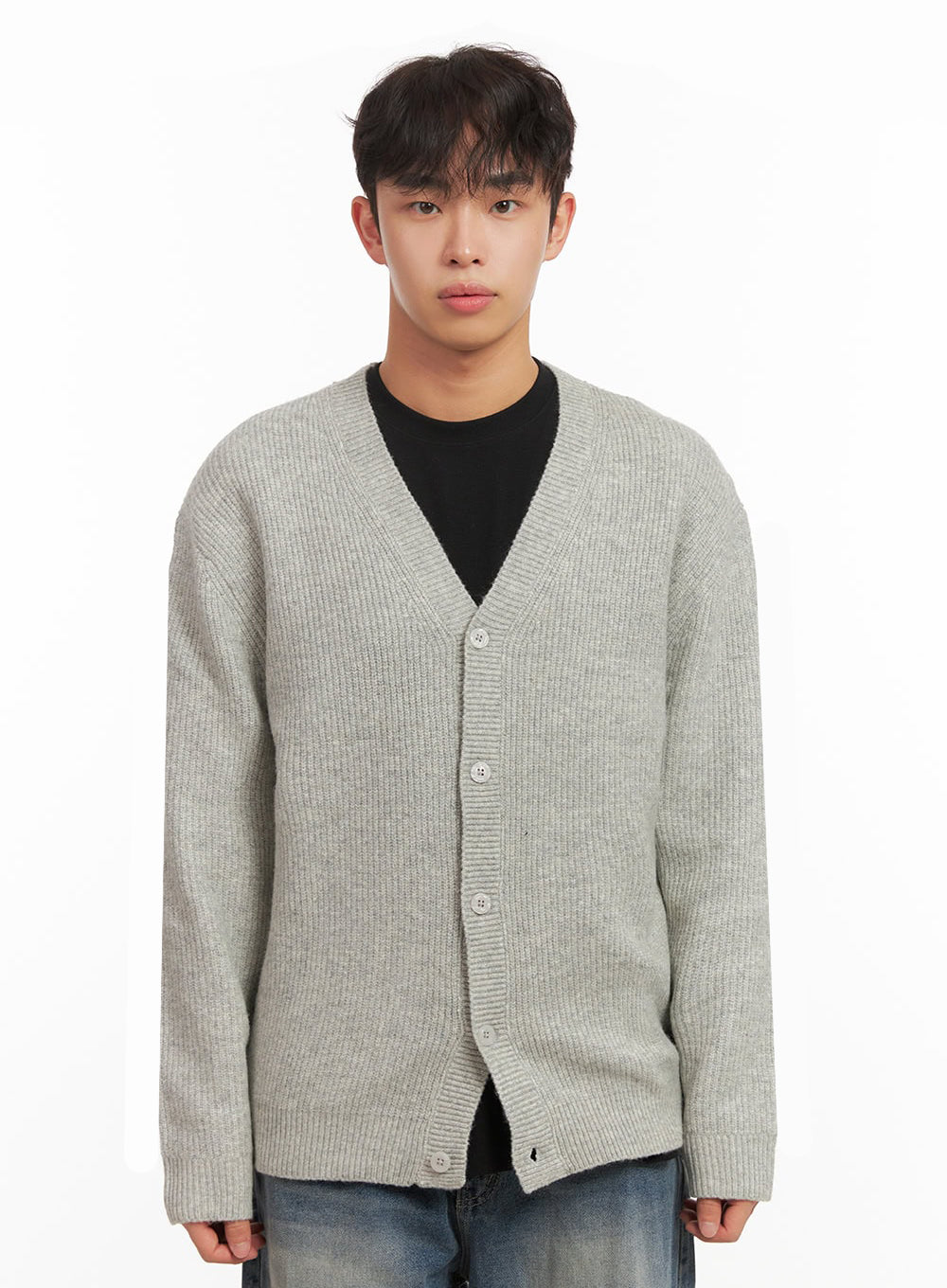 Men's V-Neck Buttoned Knit Cardigan ID431