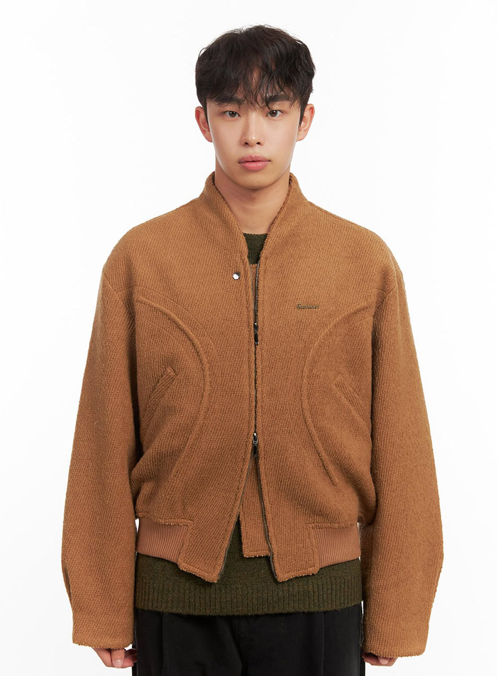 Men's Knitted Bomber Jacket ID427