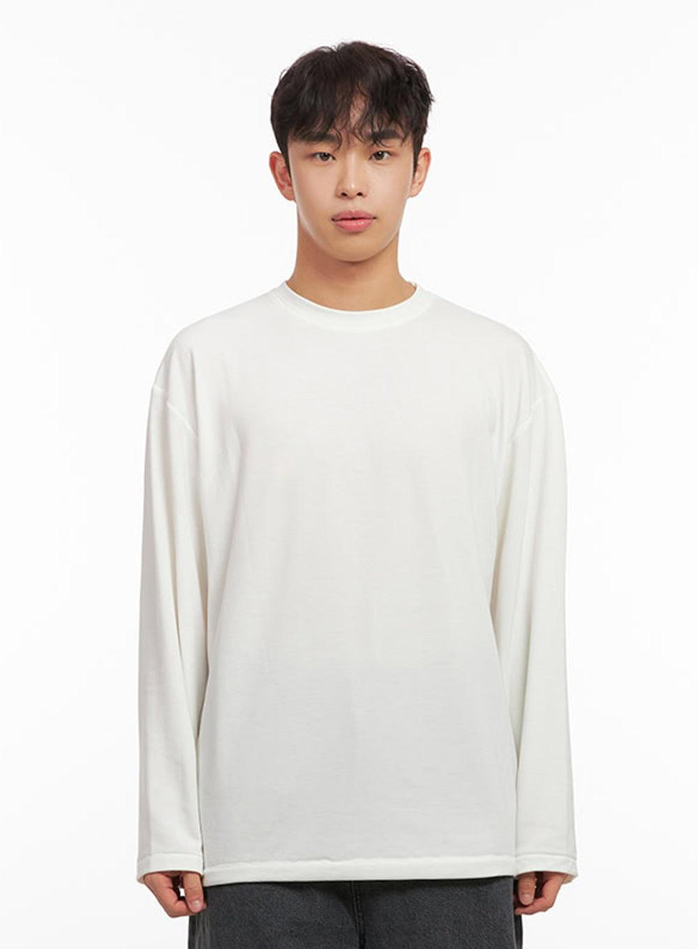 Men's Essential Long-Sleeve Oversized Tee ID427