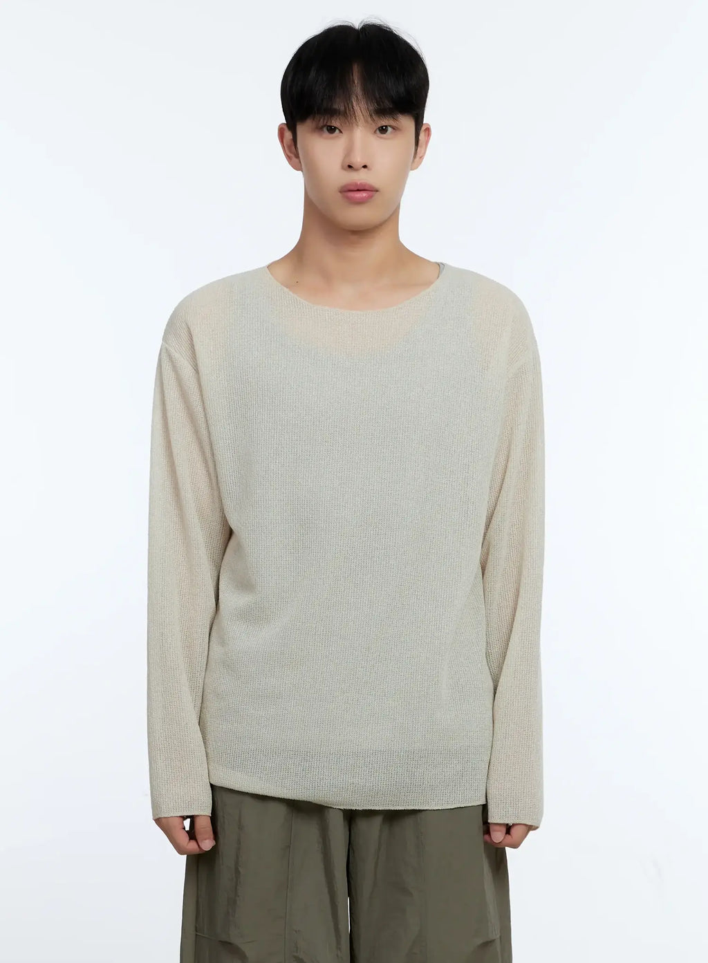 Men's Lightweight Long Sleeve Knit Top IG519