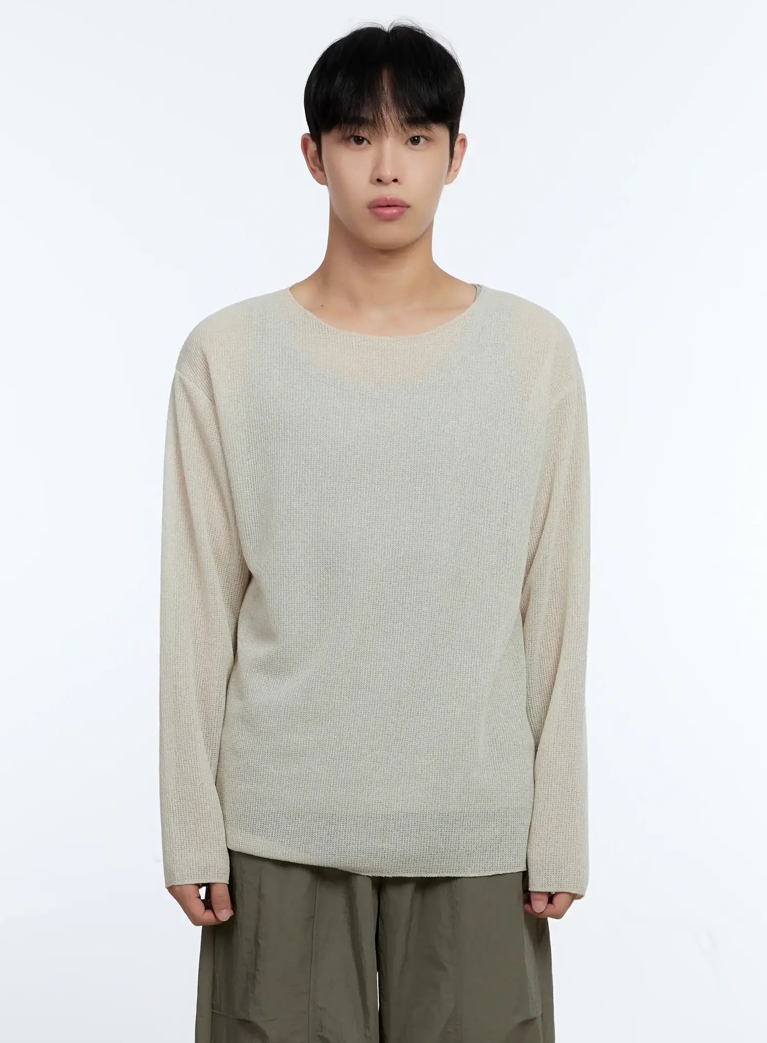 Men's Lightweight Long Sleeve Knit Top IG519