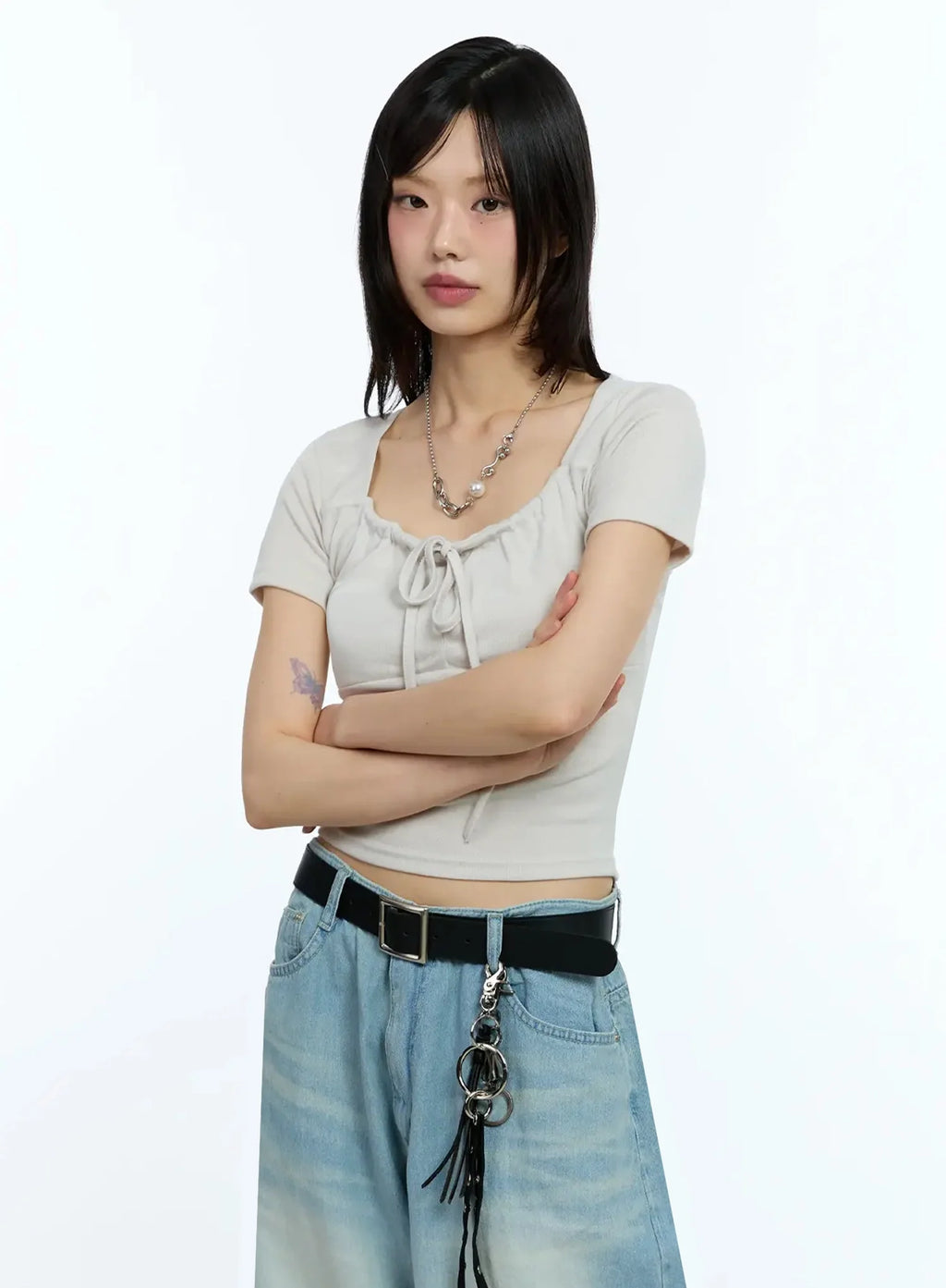 Ribbon Detail Crop Top IU524