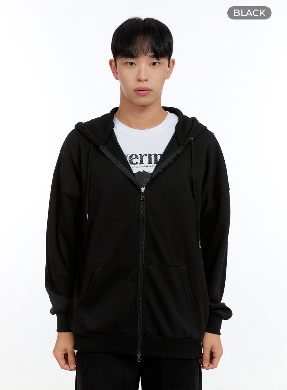 Men's Basic Two-Way Zip-Up Hoodie IG422