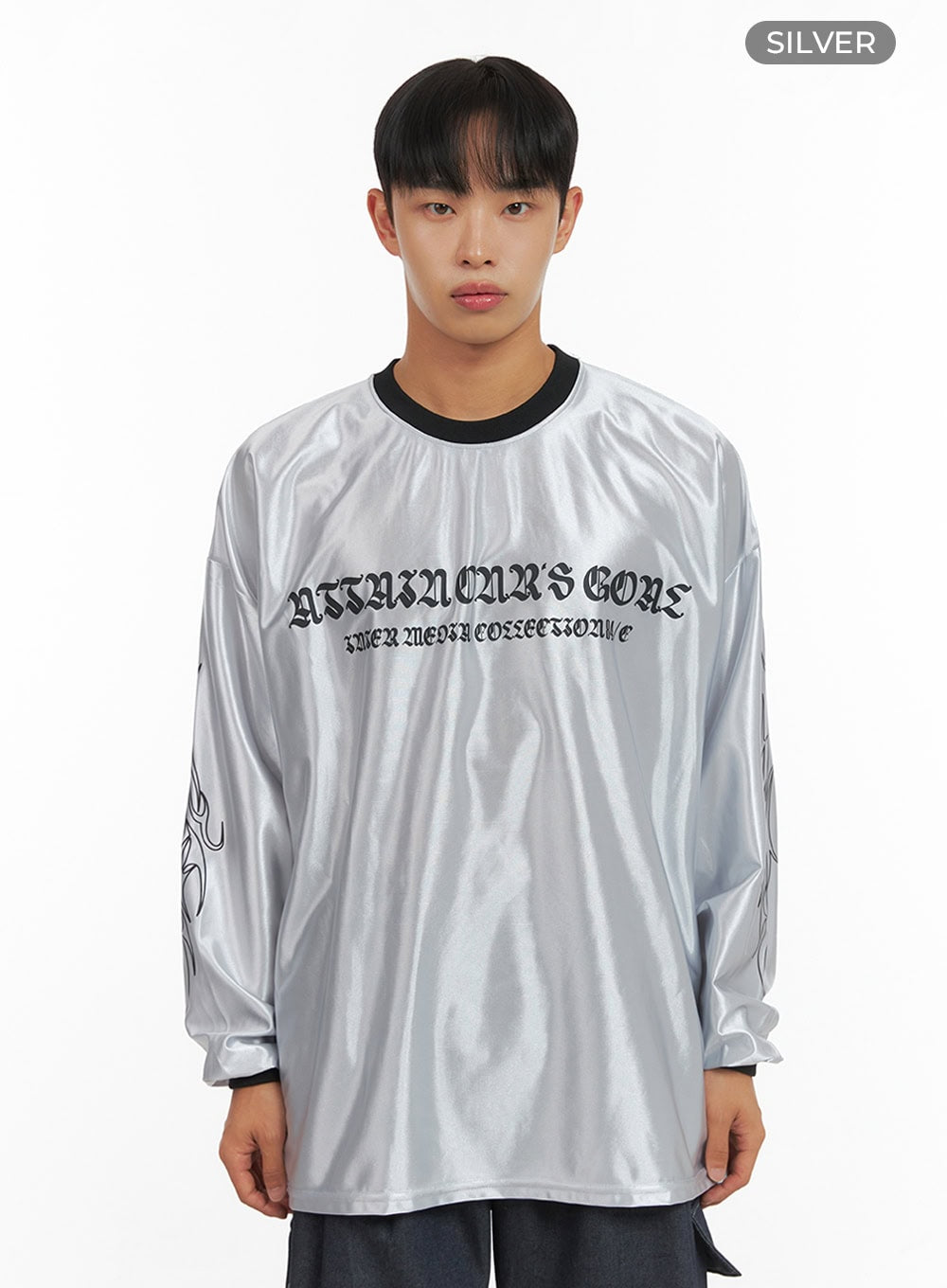 Men's Oversize Sliver Print Jersey T-Shirt IS419