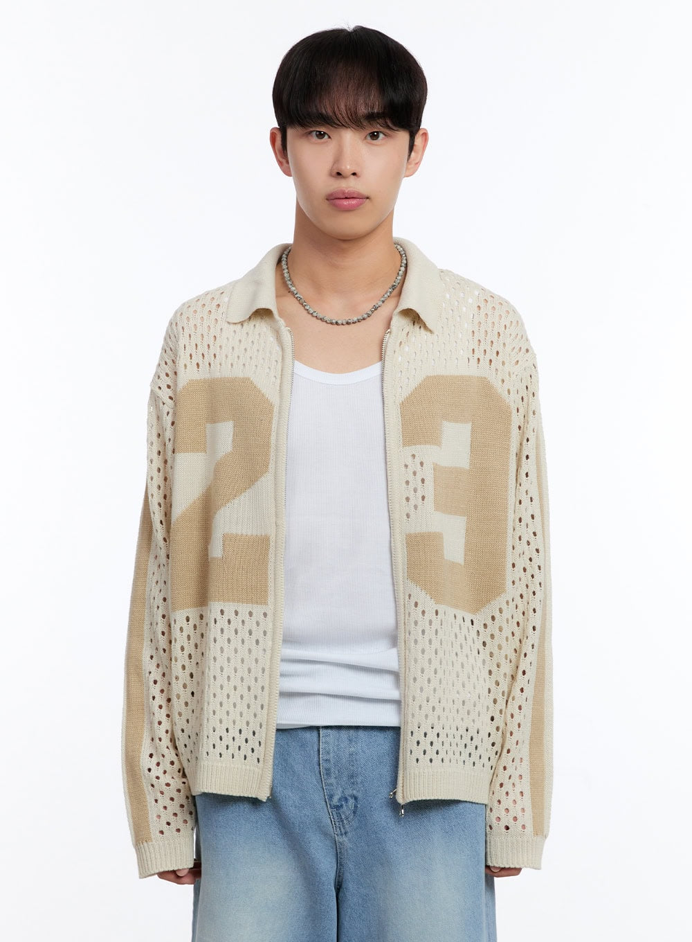 Men's Summer Zip-Up Sweater IY530