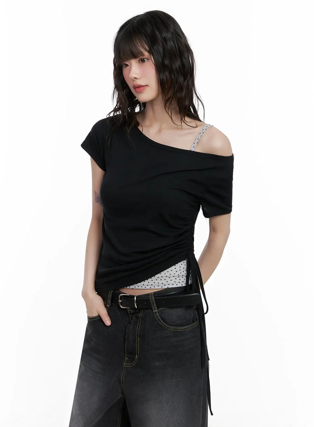 Off-Shoulder Ruched Top IL528