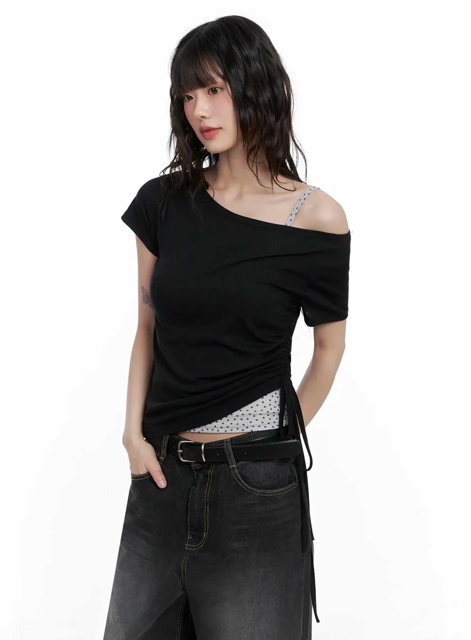 Off-Shoulder Ruched Top IL528