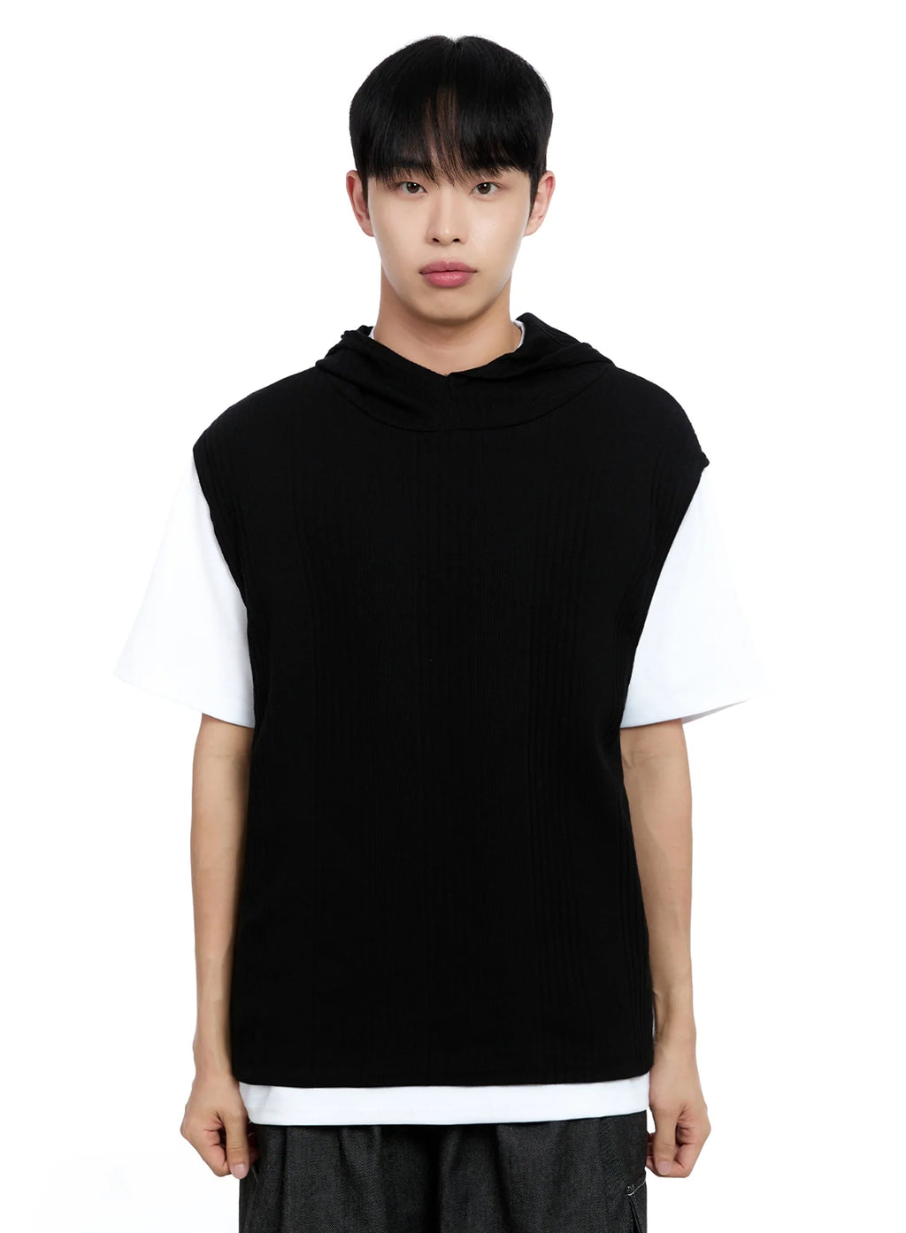 Men's Knit Tank Hoodie IG520