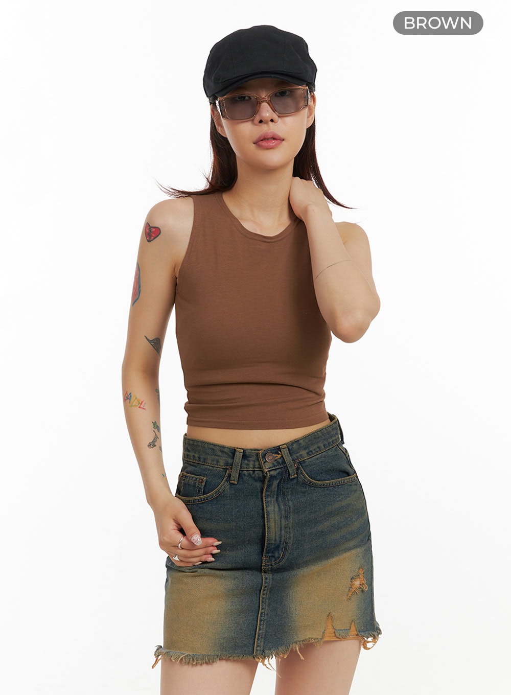 Basic Sleeveless Crop Top IY410