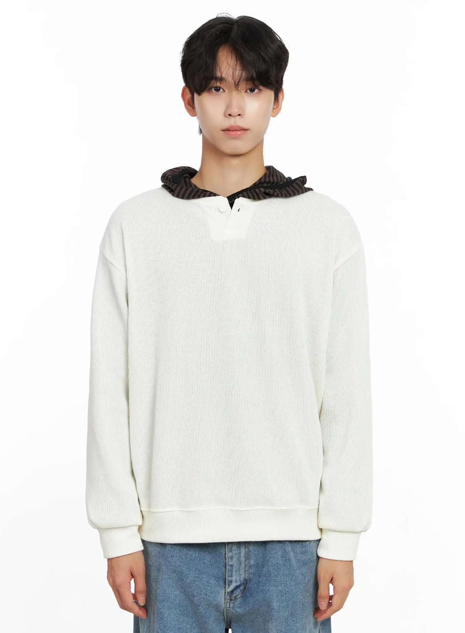 Men's Henley Neck Sweatshirts IO517