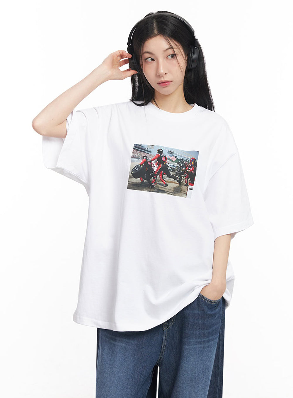 Casual Cotton Graphic Oversize T-Shirt IY529