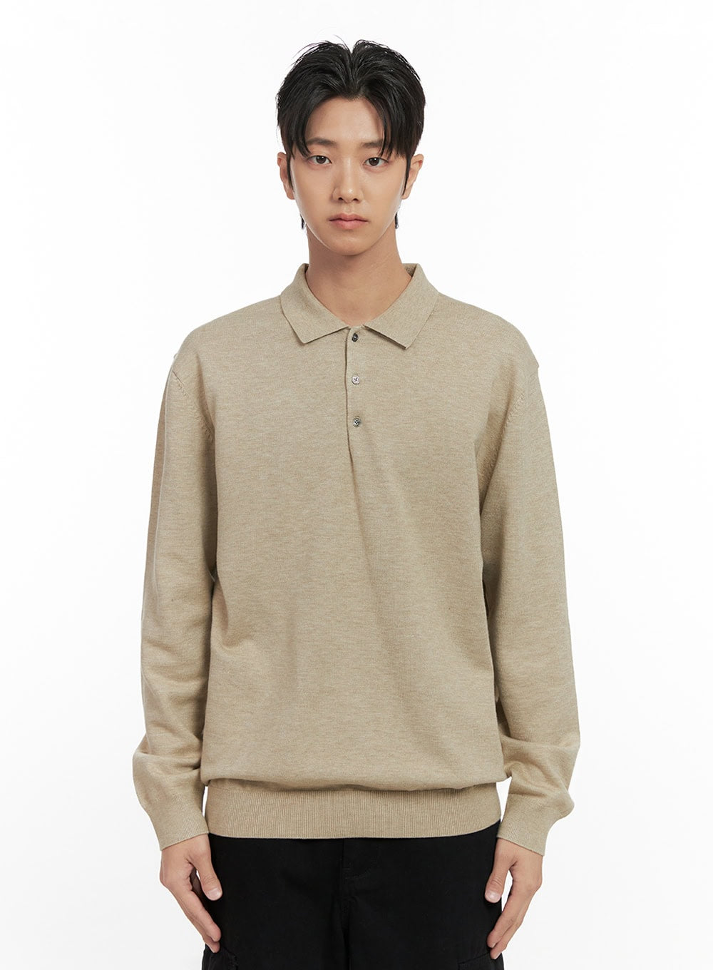 Men's Buttoned Acrylic Collar Sweater ID413