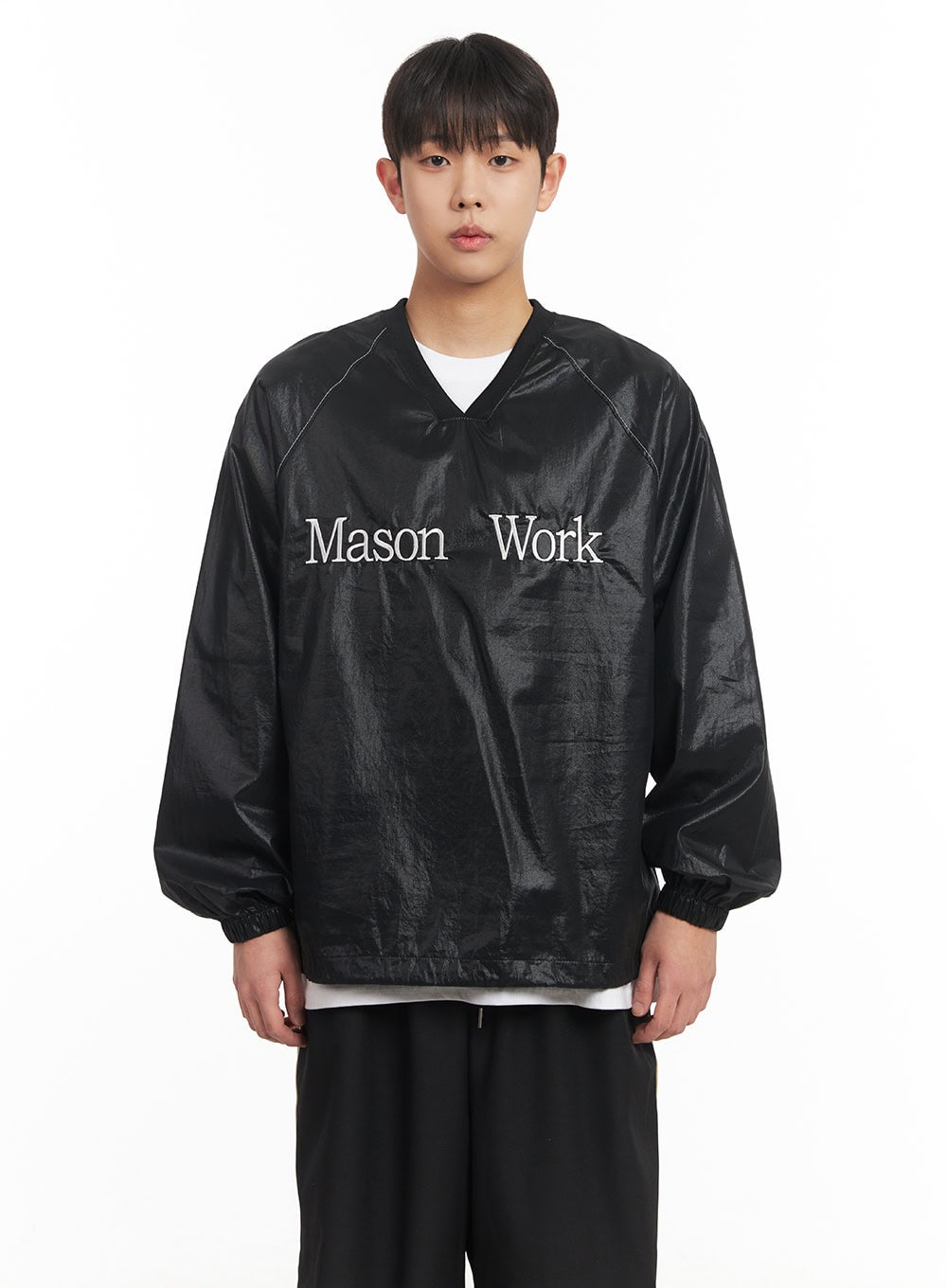 Men's V-Neck Oversized Graphic Sweatshirt IM517