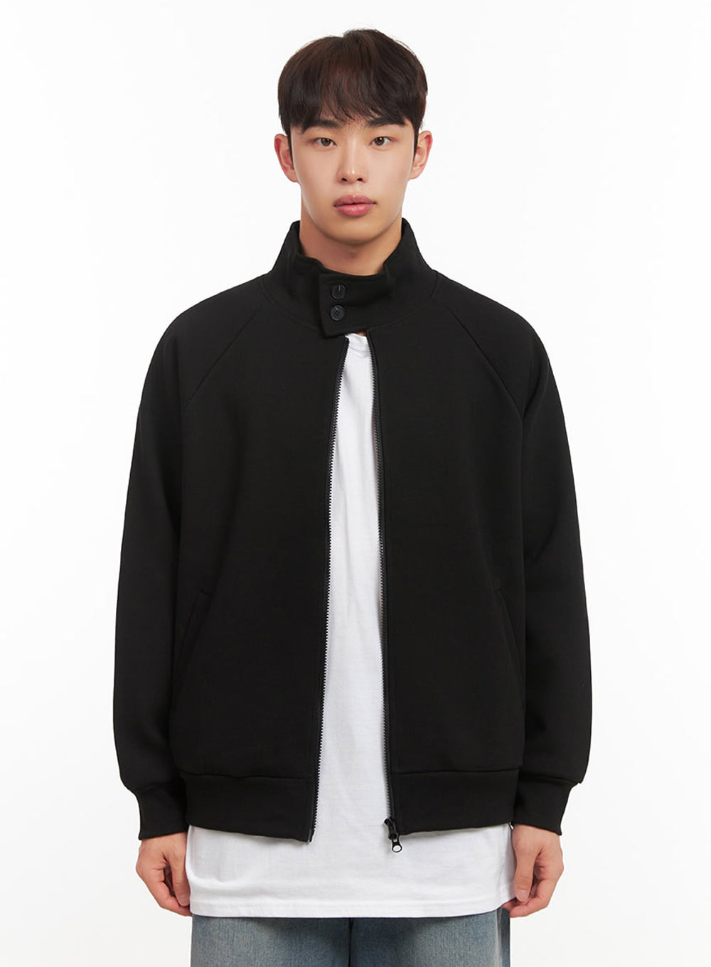 Men's Button-Neck Zip-Up Jacket IF517