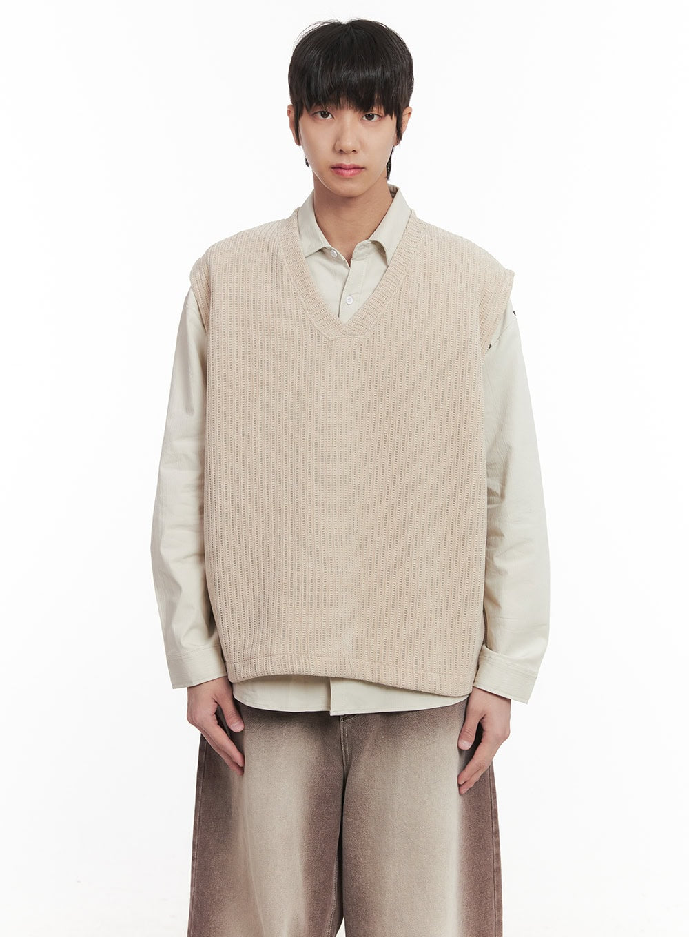 Men's Waffle Knit V-Neck Vest IM519