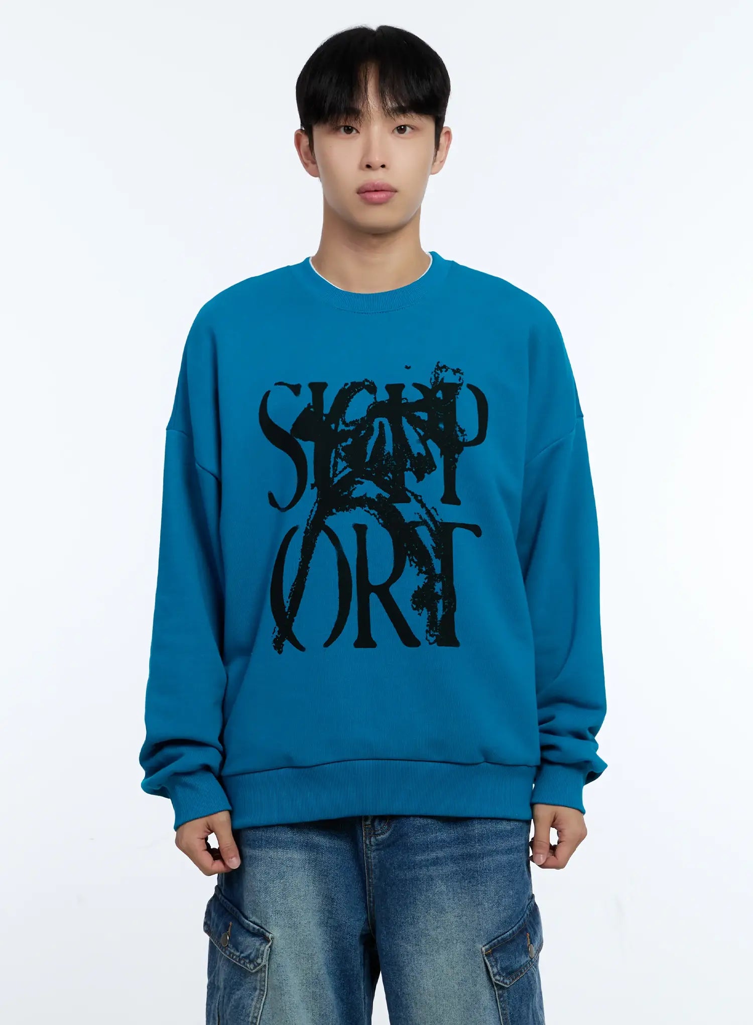 Men's Grunge Graphic Sweatshirt IG515