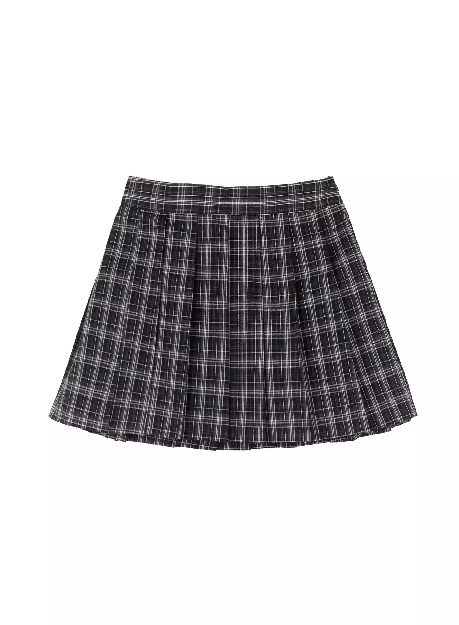 Pleated Plaid Mini Skirt IG527