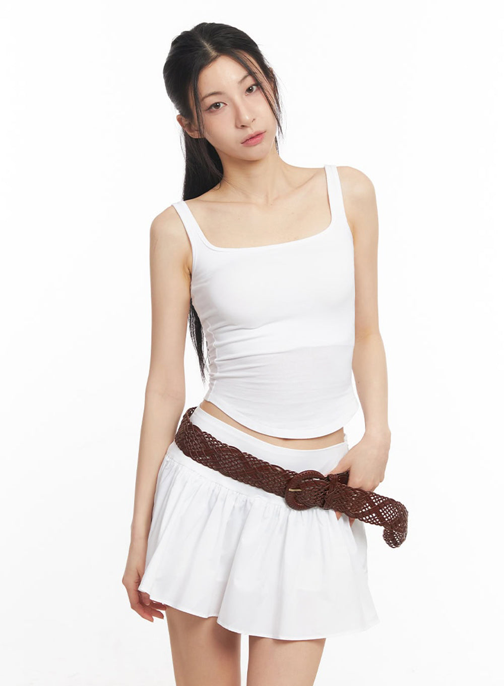 Cotton Square-Neck Tank Top IU504
