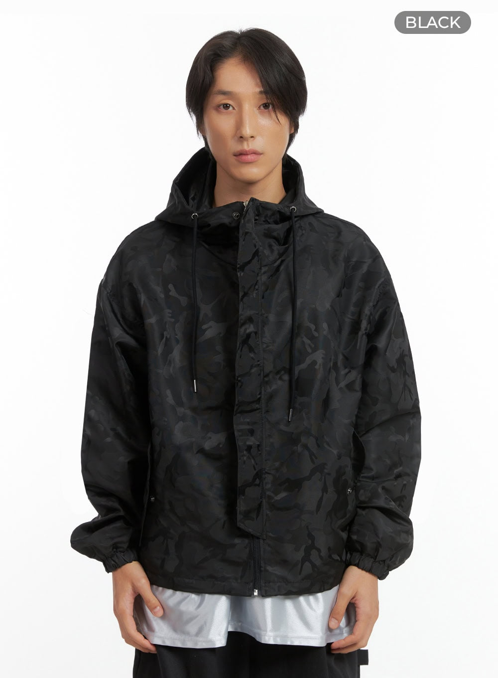 Men's Camo Zip-Up Hooded Jacket IO402