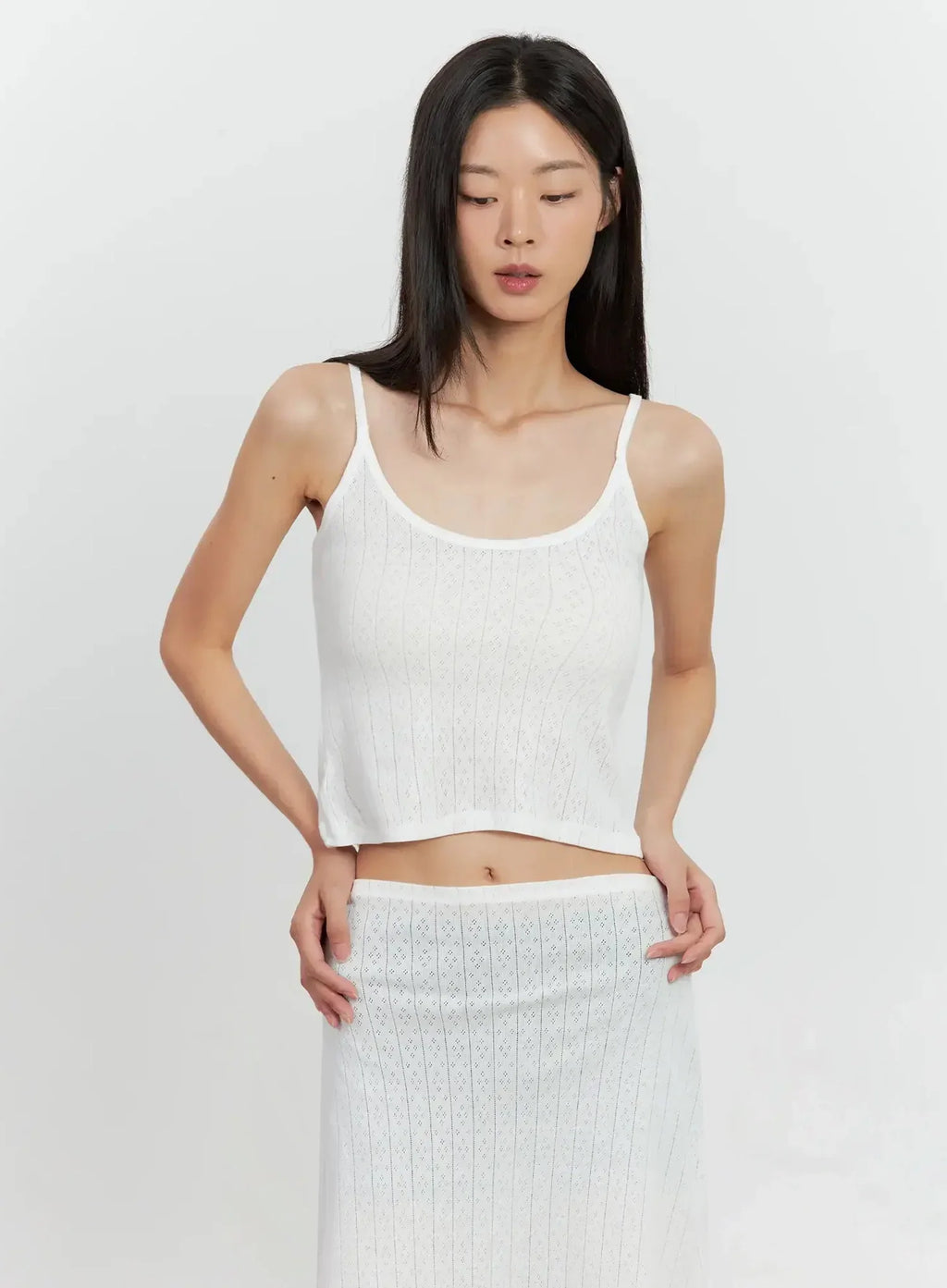 Ribbed Eyelet Tank Top IL528