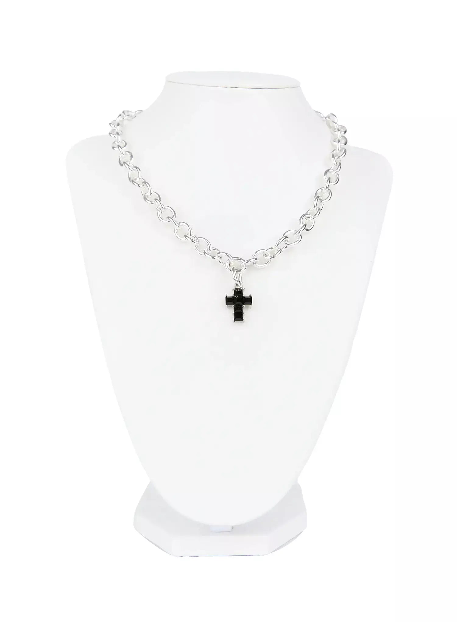 Black Cross Chain Necklace IG528