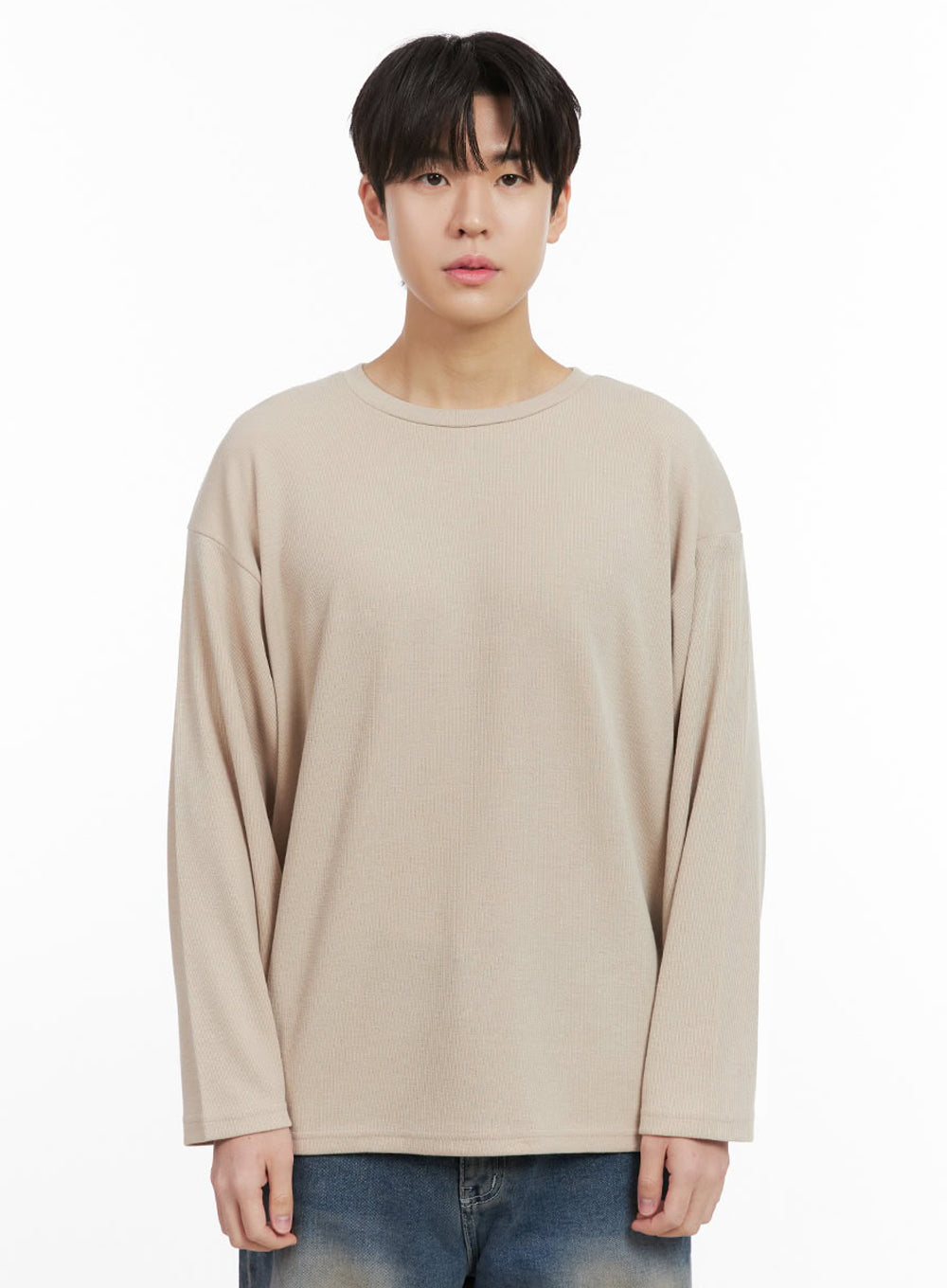 Men's Essential Round Neck Long Sleeve Tee IJ517