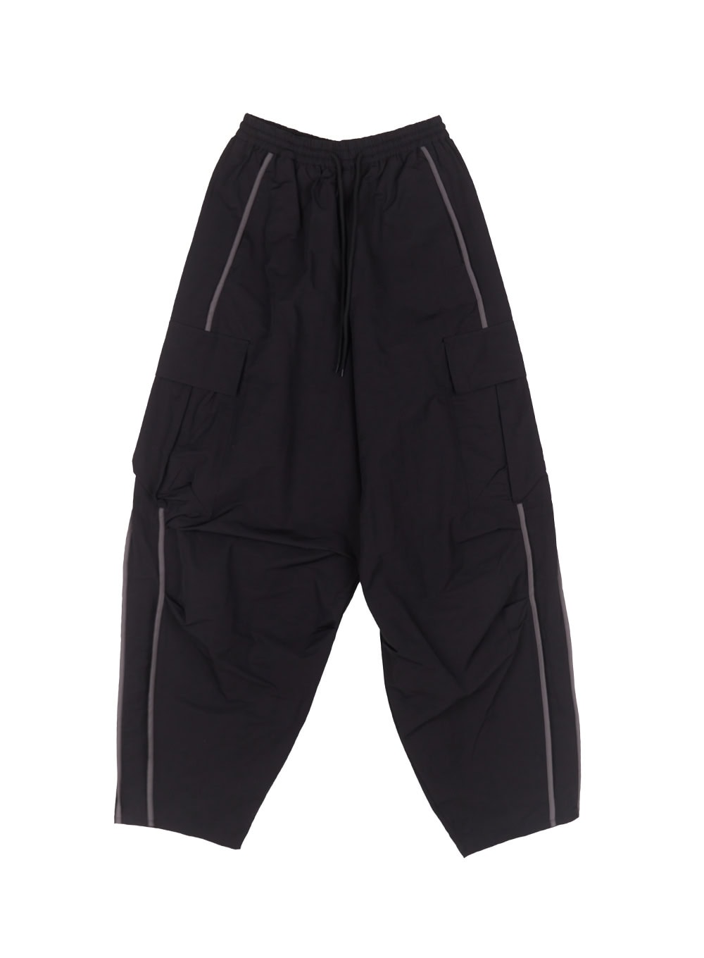 Men's Cargo Balloon-Fit Windbreaker Pants (Black) IU503