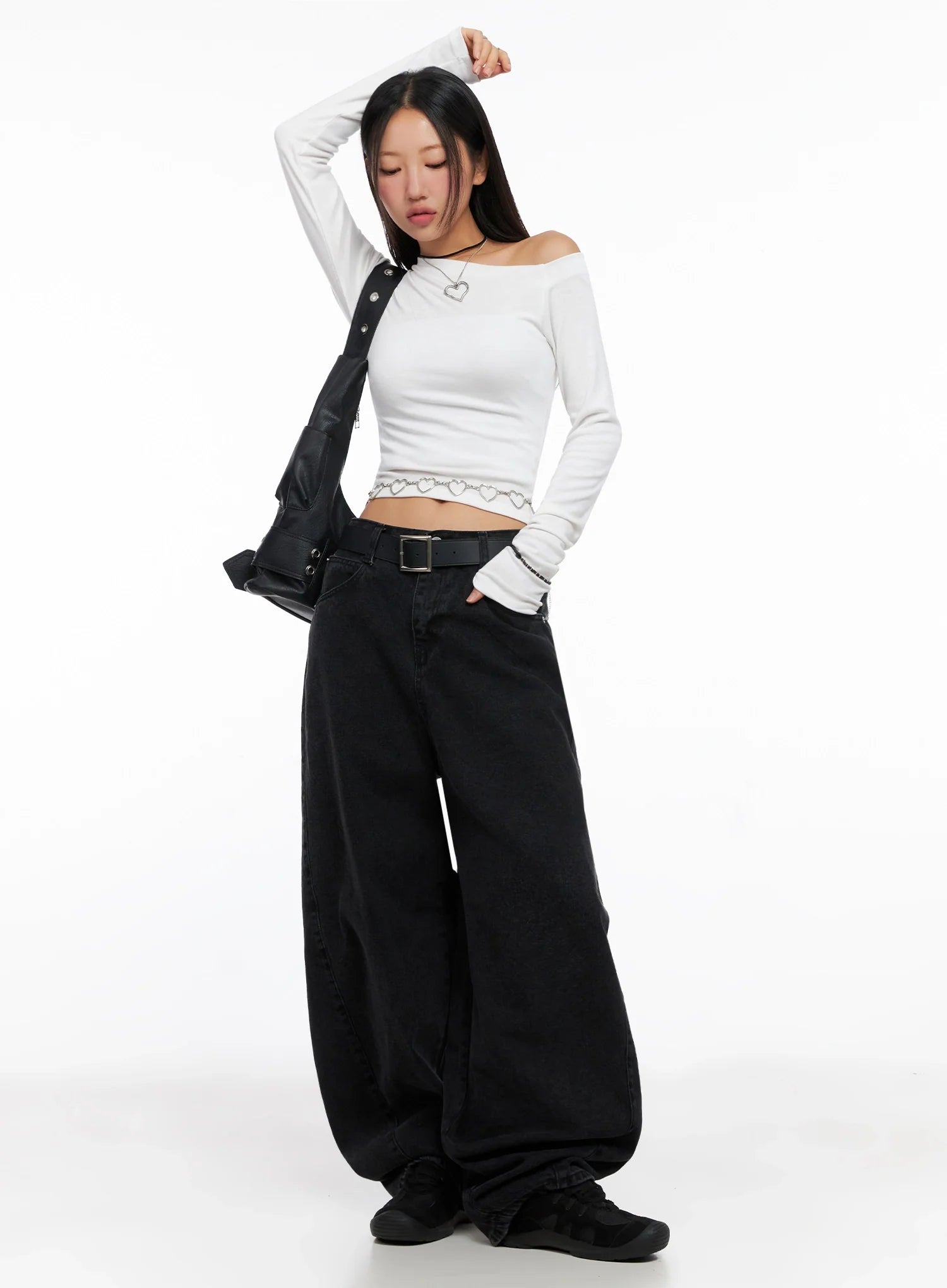 Off-Shoulder Long Sleeve Tee IG528