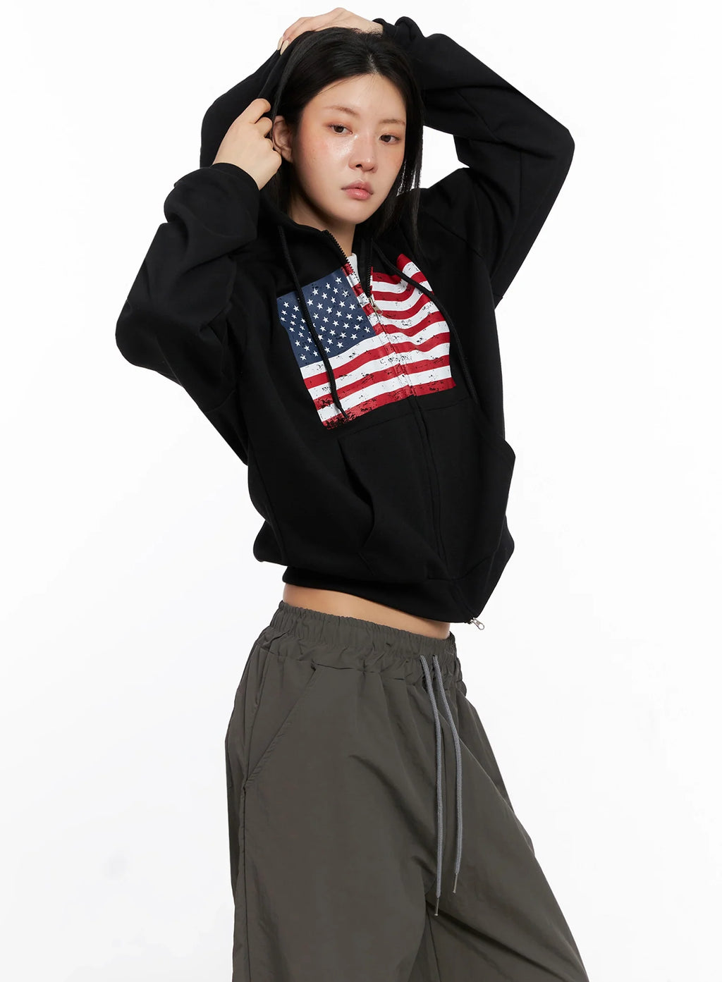 American Flag Zip-Up Hoodie IS515