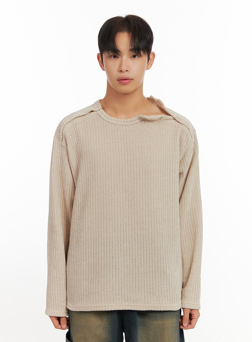 Men's Long Sleeve Solid Sweater ID406