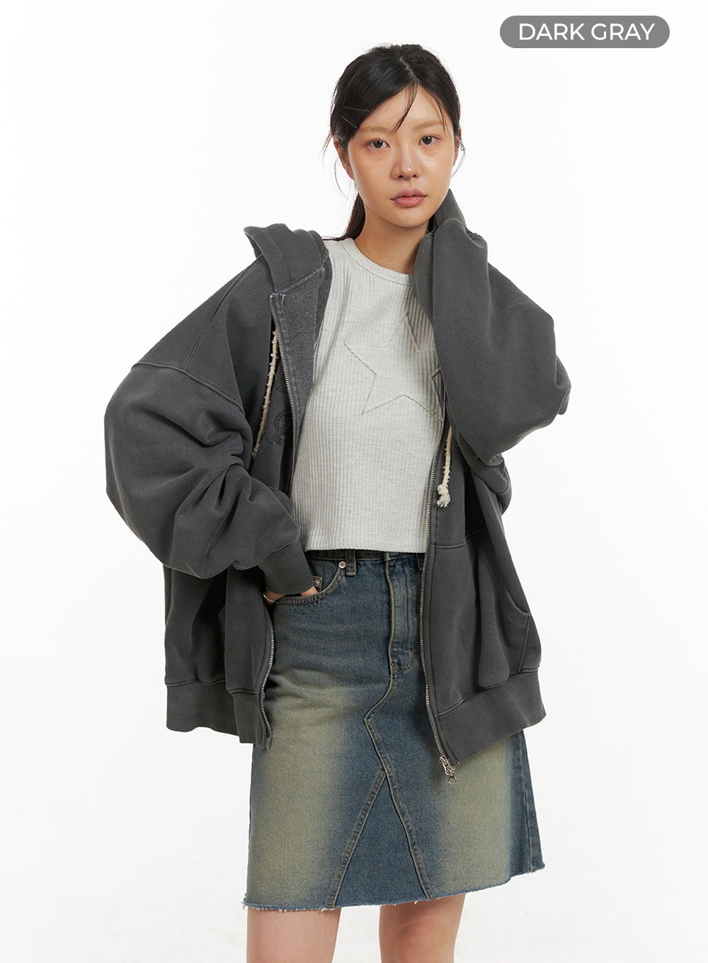 Oversized Zip-Up Hoodie IY410