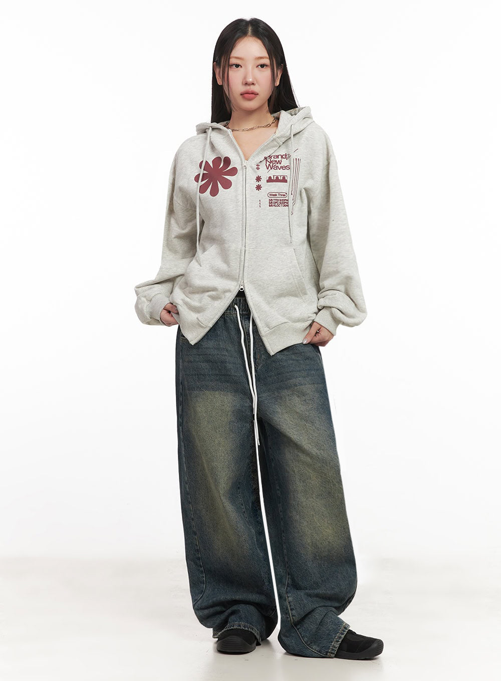 Graphic Zip-Up Hooded Jacket IM524