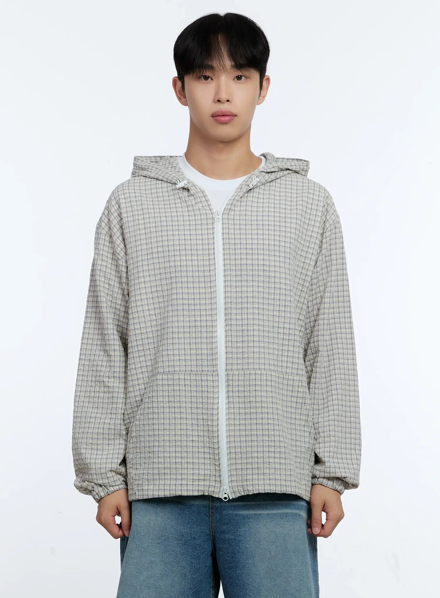 Men's Checkered Windbreaker Jacket IG515