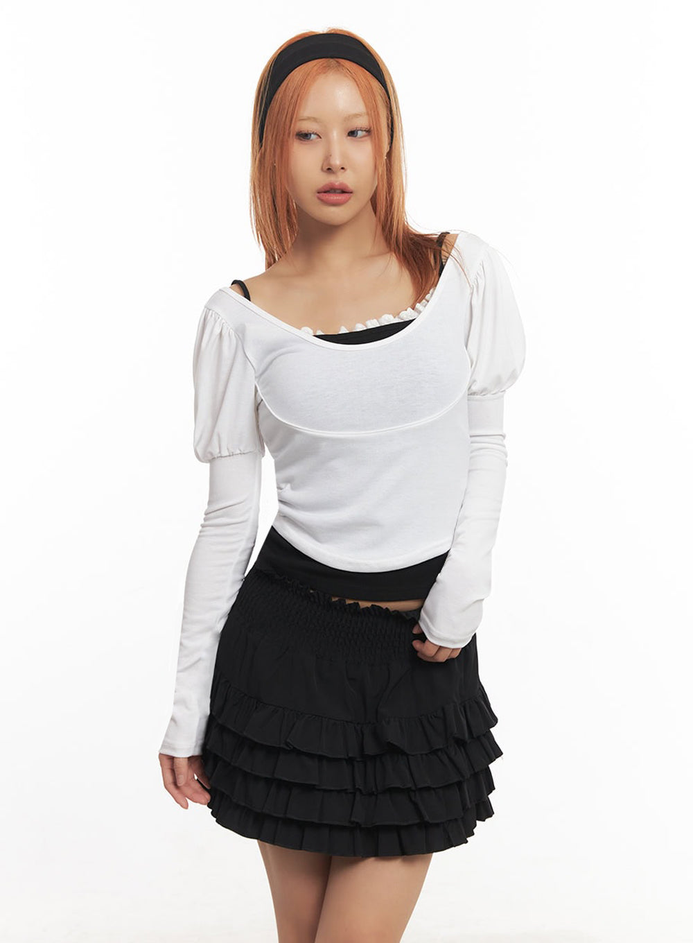 Puff-Sleeve Long Sleeve Top IA515