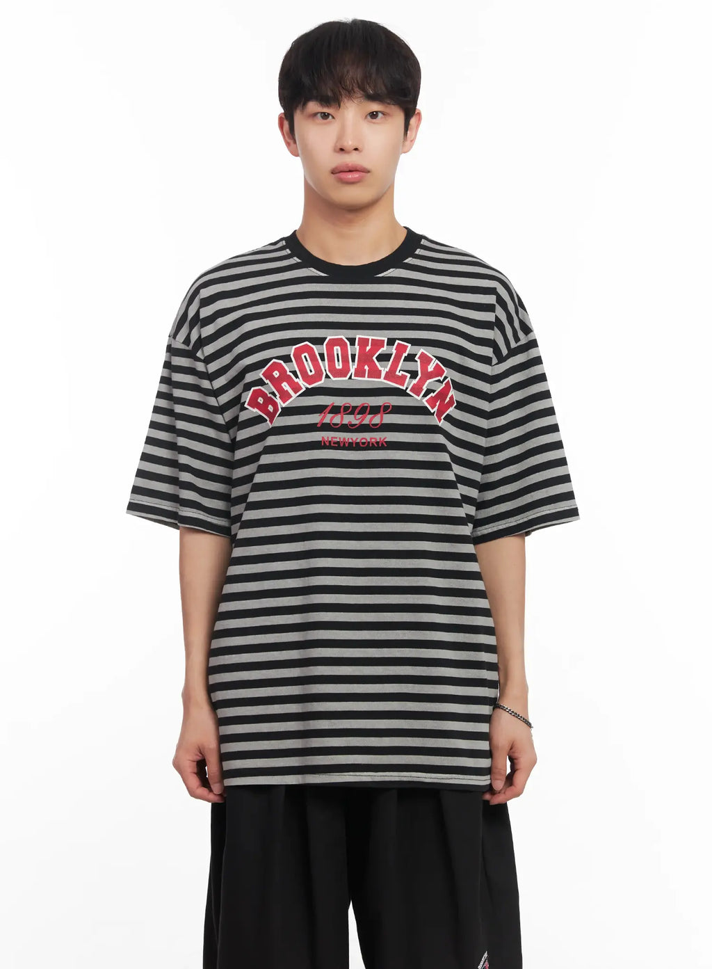 Men's Striped Oversize Tee IU518