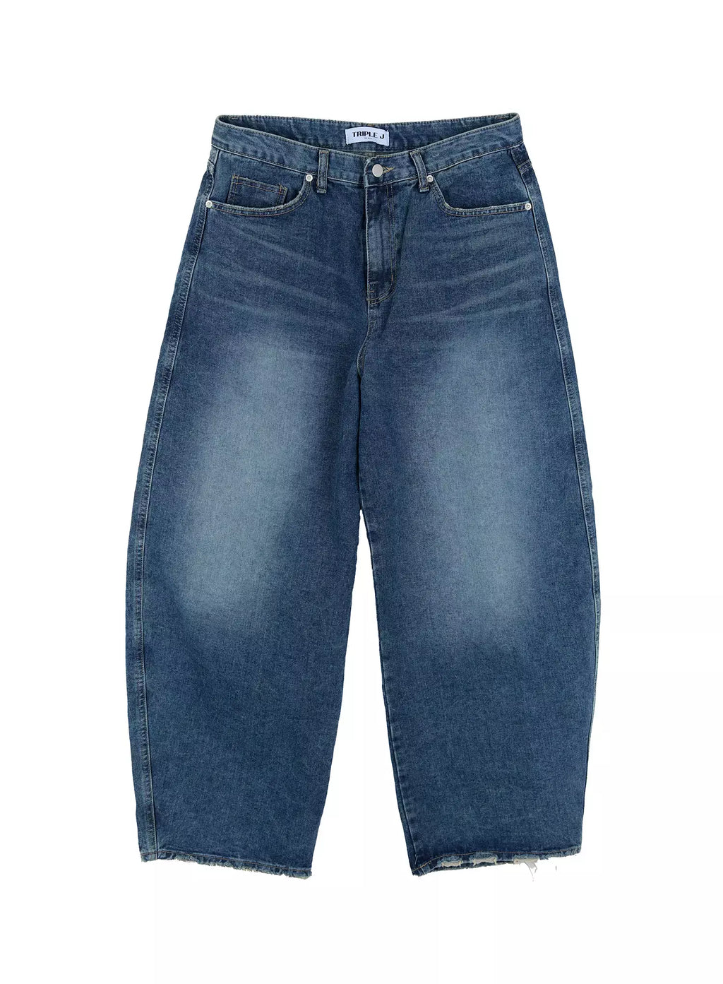 Men's Frayed Hem Baggy Jeans IG520