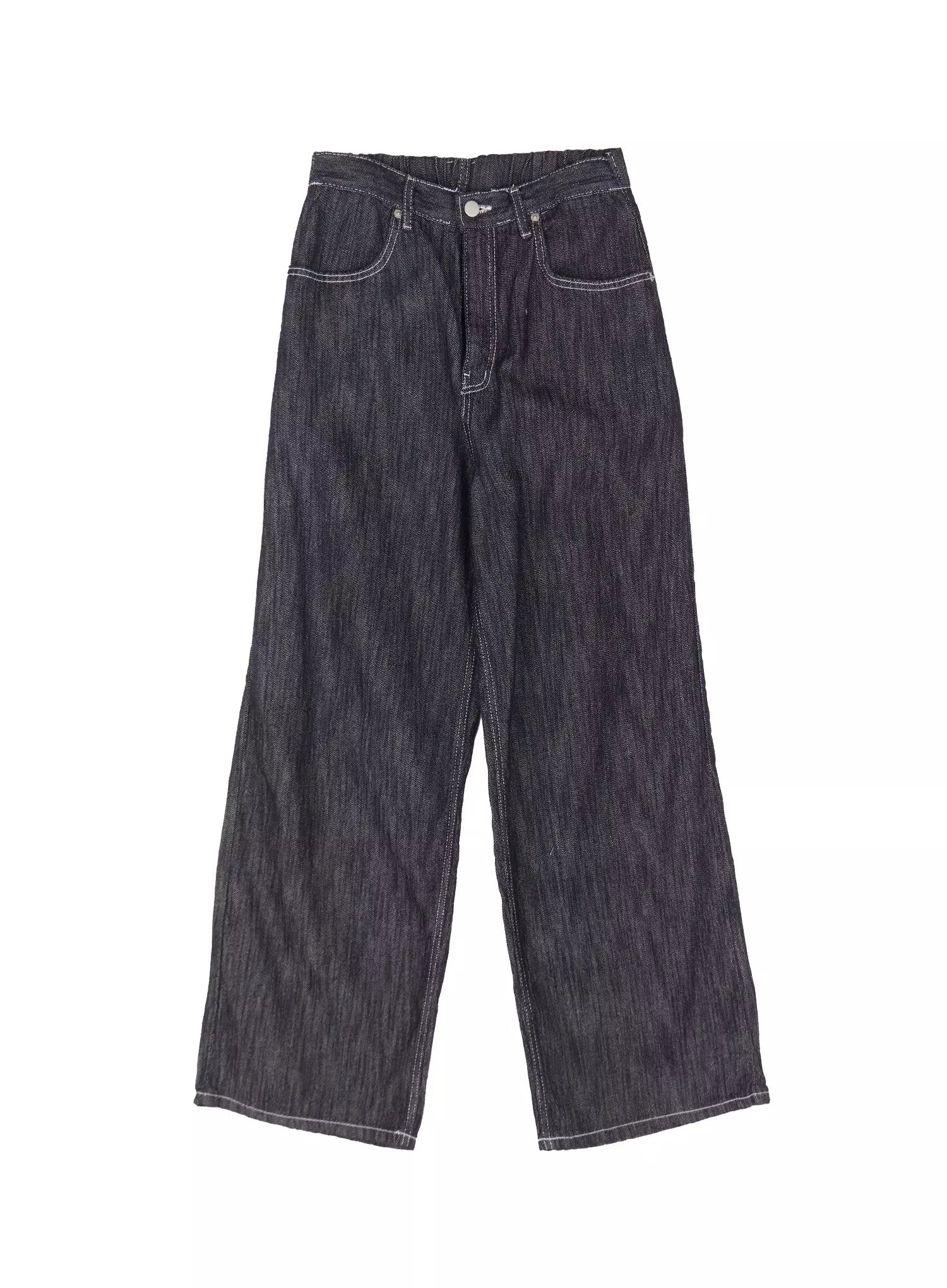 Kaylie Stitched Wide-Leg Jeans IU512