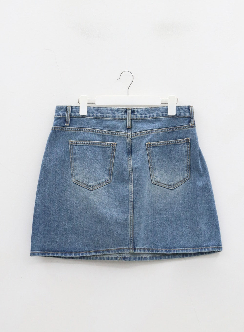 Plus Light Washed Mini Denim Skirt ID27