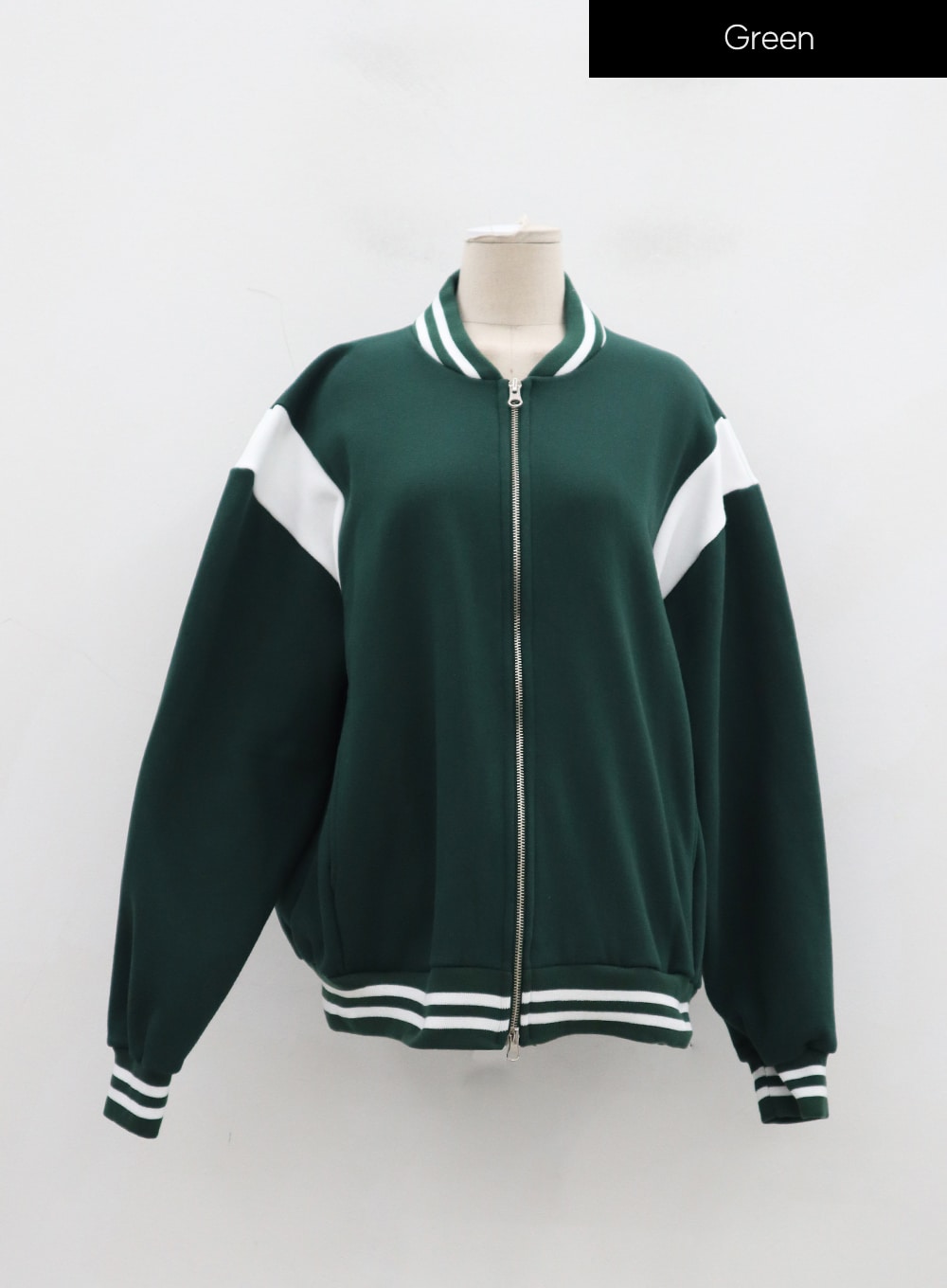 Plus Two Color Zipper Sweatshirt ID27