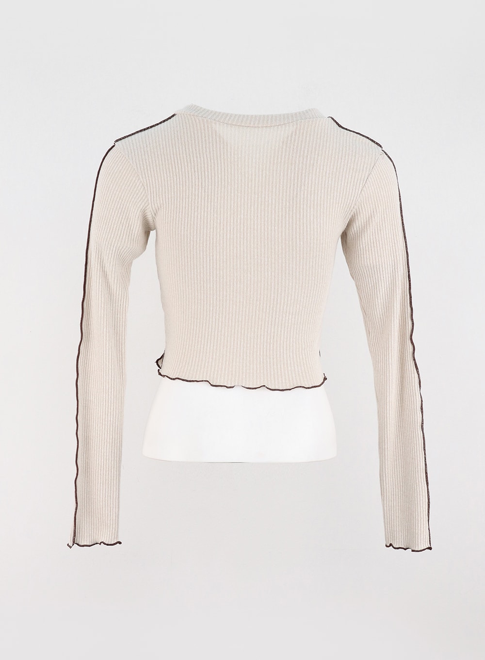 Wavy Hem Ribbed Crop Top IO324