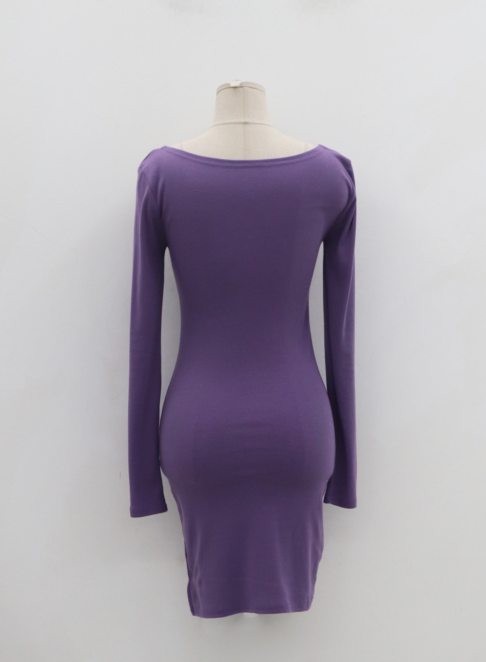 Square Neck Silver Color Hoop Mini Dress IN22