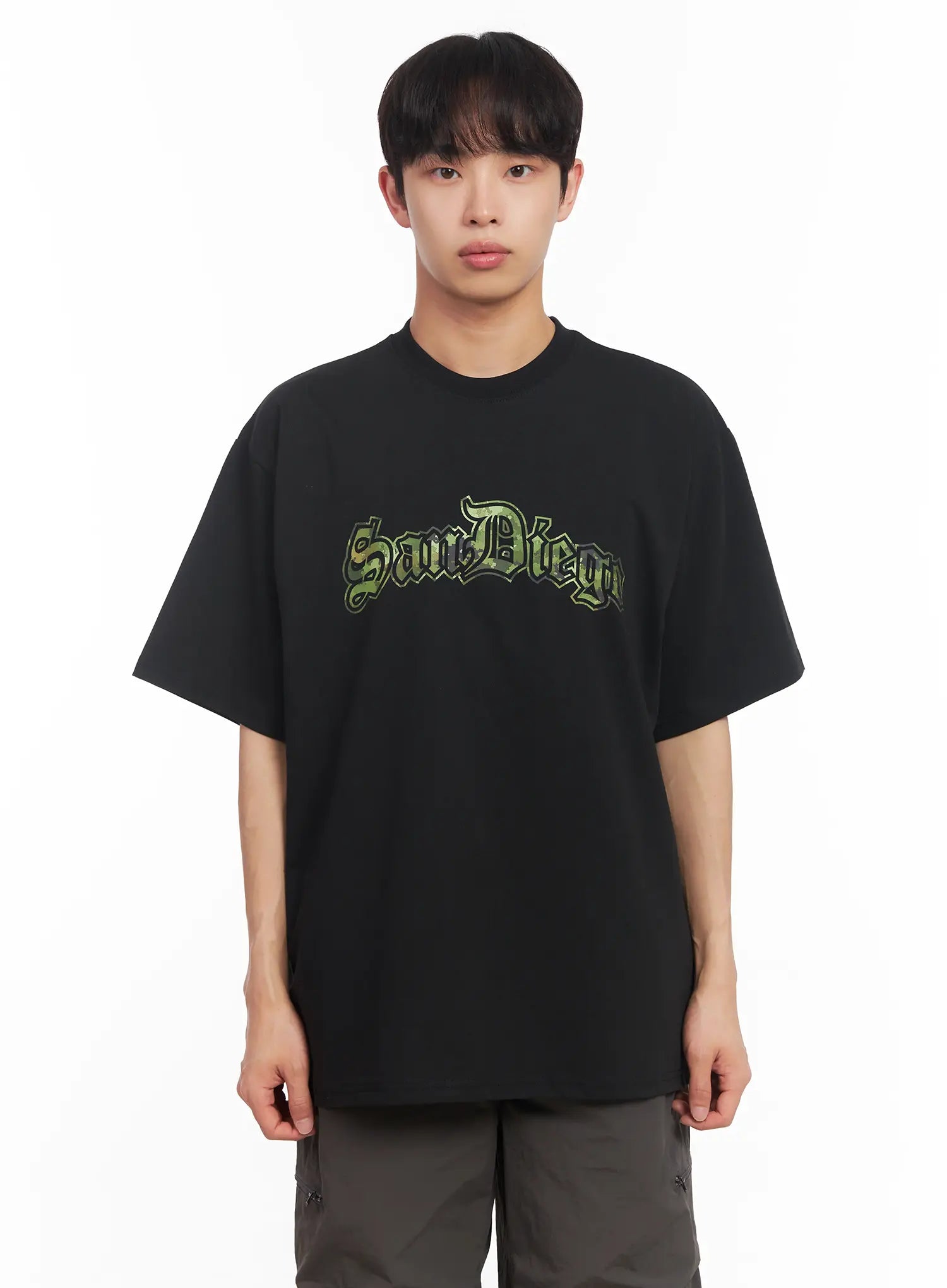 Men's Camo Graphic Oversized Tee IU518