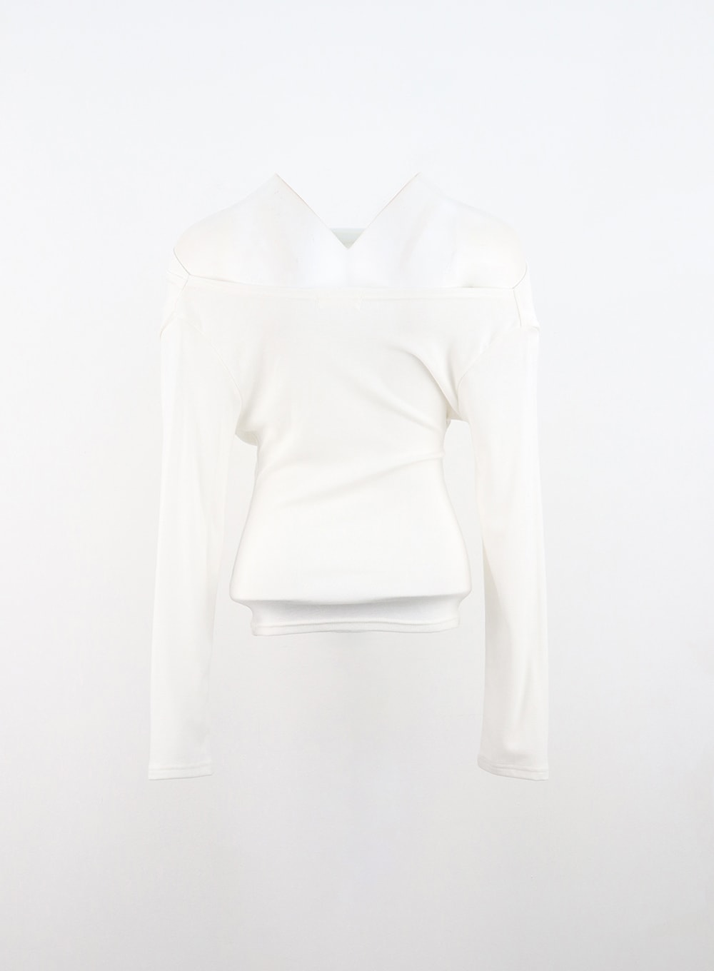 Asymmetrical Off-Shoulder Shirring Tee IN310