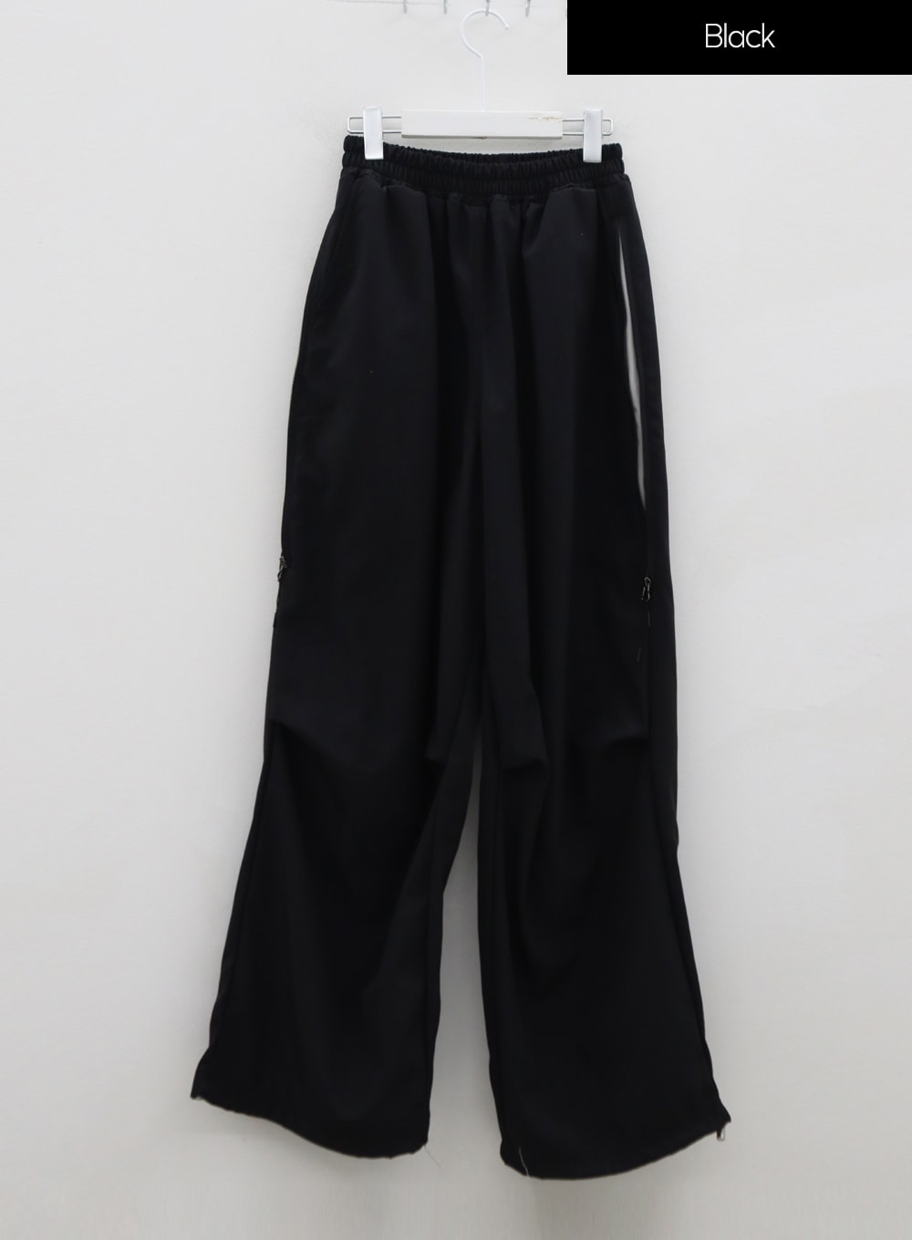 Unique Side Zipper Detailing Wide Bending Pants IS07