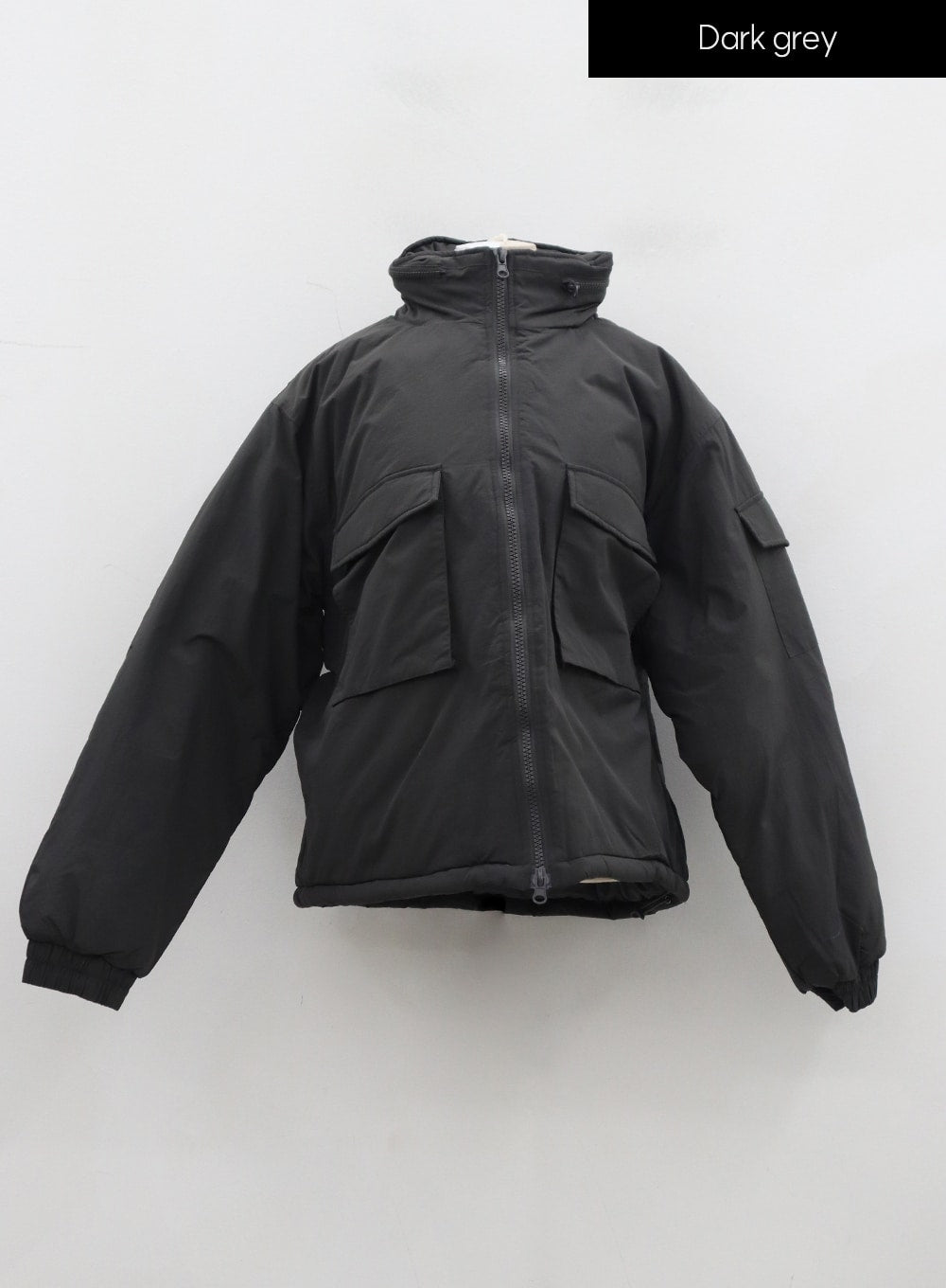 Plus Twin Front Pocket Hoodie Puffer Jacket ID27