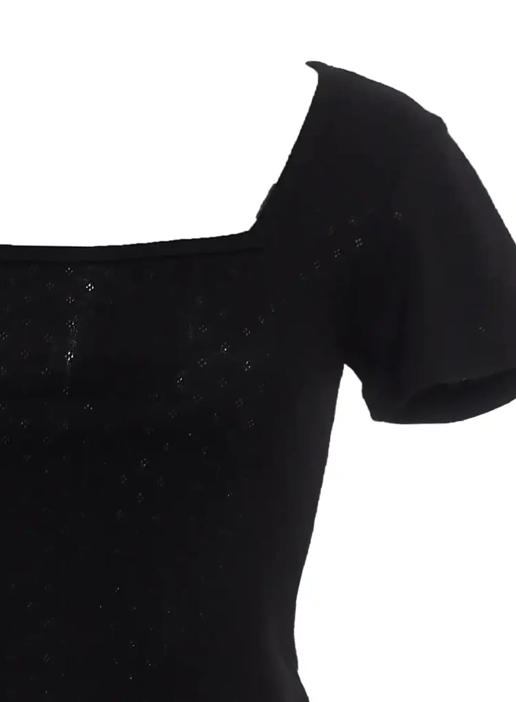 Punched Square-Neck Short-Sleeve Tee IC503