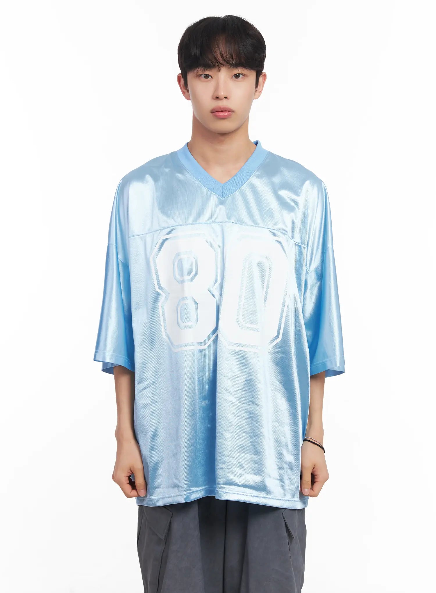 Men's Oversized V-Neck Jersey IU518
