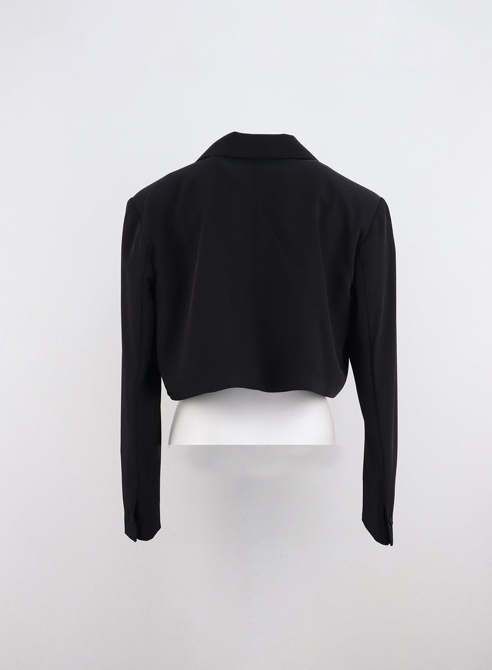 Solid Single Button Crop Jacket IO320