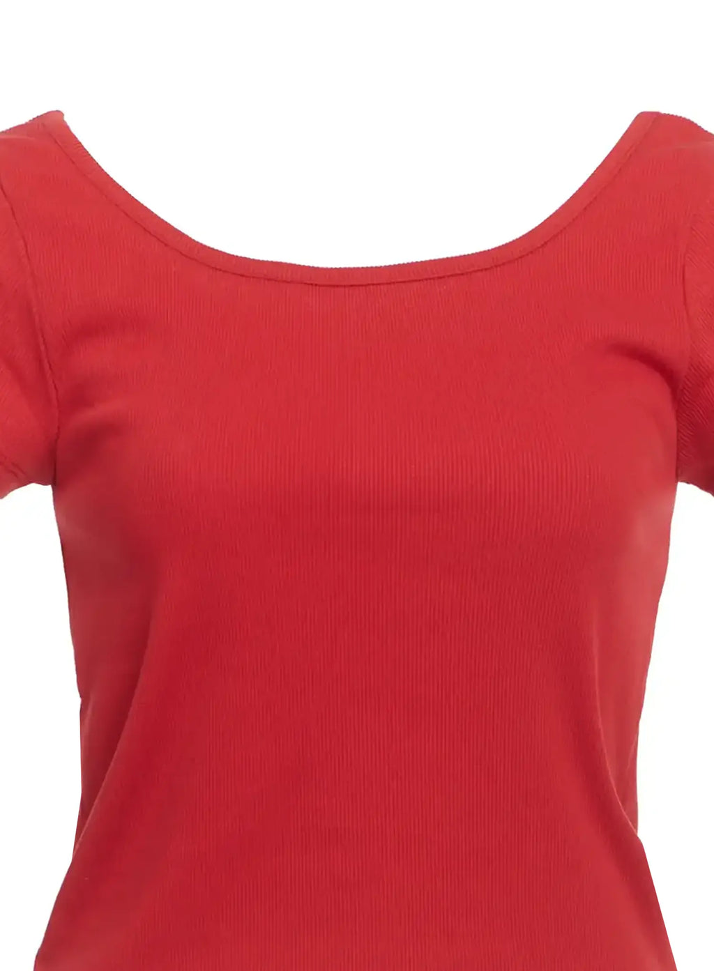 Ribbed Square-Neck Short-Sleeve Tee IC503